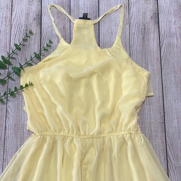 🌸 Clearance! 🌸 Yellow Ruffle Top Mini Dress Size S - Picture 4 of 9
